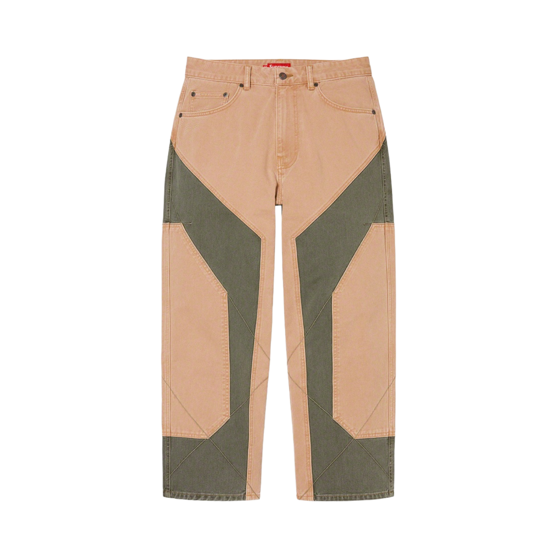 슈프림 투톤 패널드 진 브라운 - 22FW