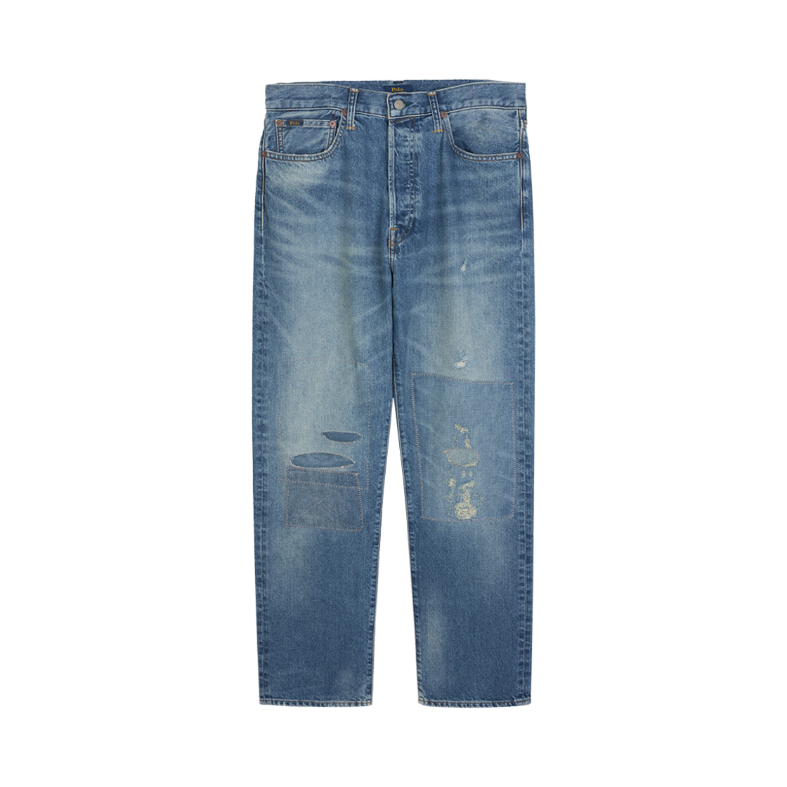 KM5BPADRLF7BL [15%적립] Polo Ralph Lauren Heritage Straight Distressed Jeans Isle Royale - 25SS