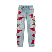 Balenciaga Slashed Loose Fit Jeans Light Blue