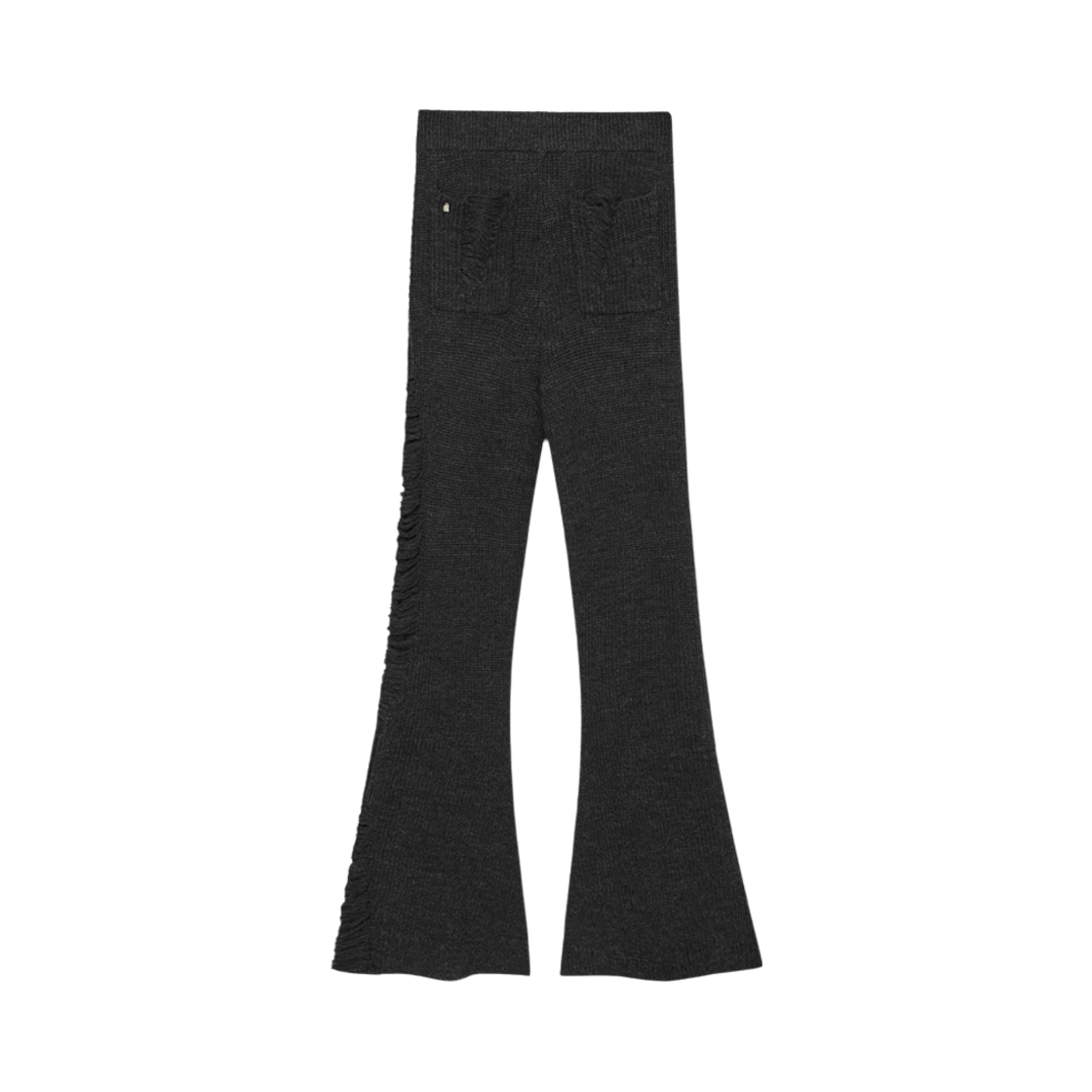 (W) 글로니 사하라 대미지드 울 니트 팬츠 차콜((W) Glowny Sahara Damaged Wool Knit Pants Charcoal) - 2