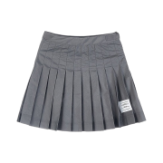 (W) Thom Browne Ripstop Pleated Mini Skirt Medium Grey