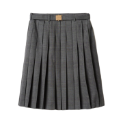 (W) Miu Miu Prince of Wales Check Skirt Anthracite Gray
