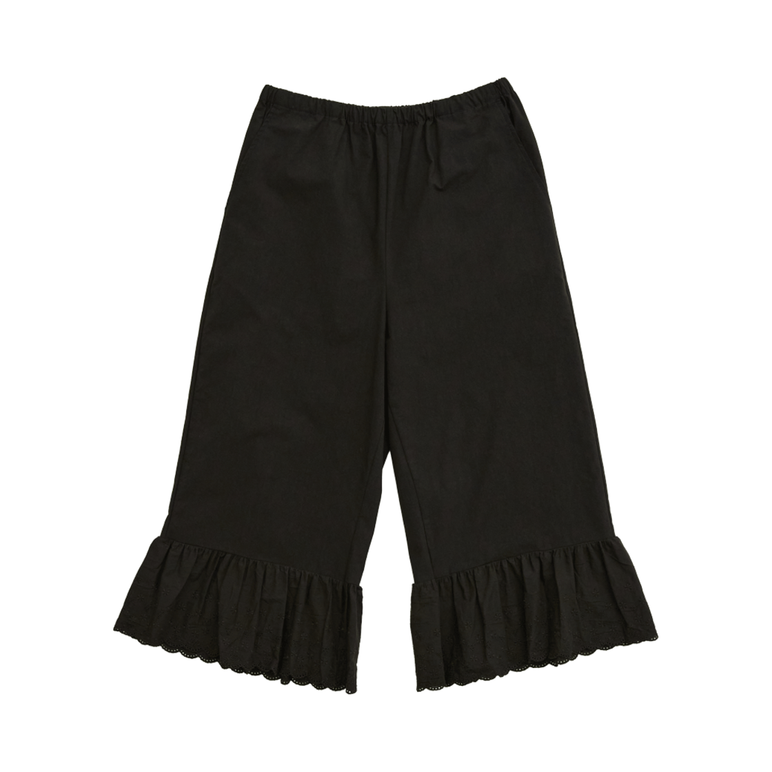 Lace Frill Banding Pants Black YOUNGOH Lace Frill Banding Pants Black
