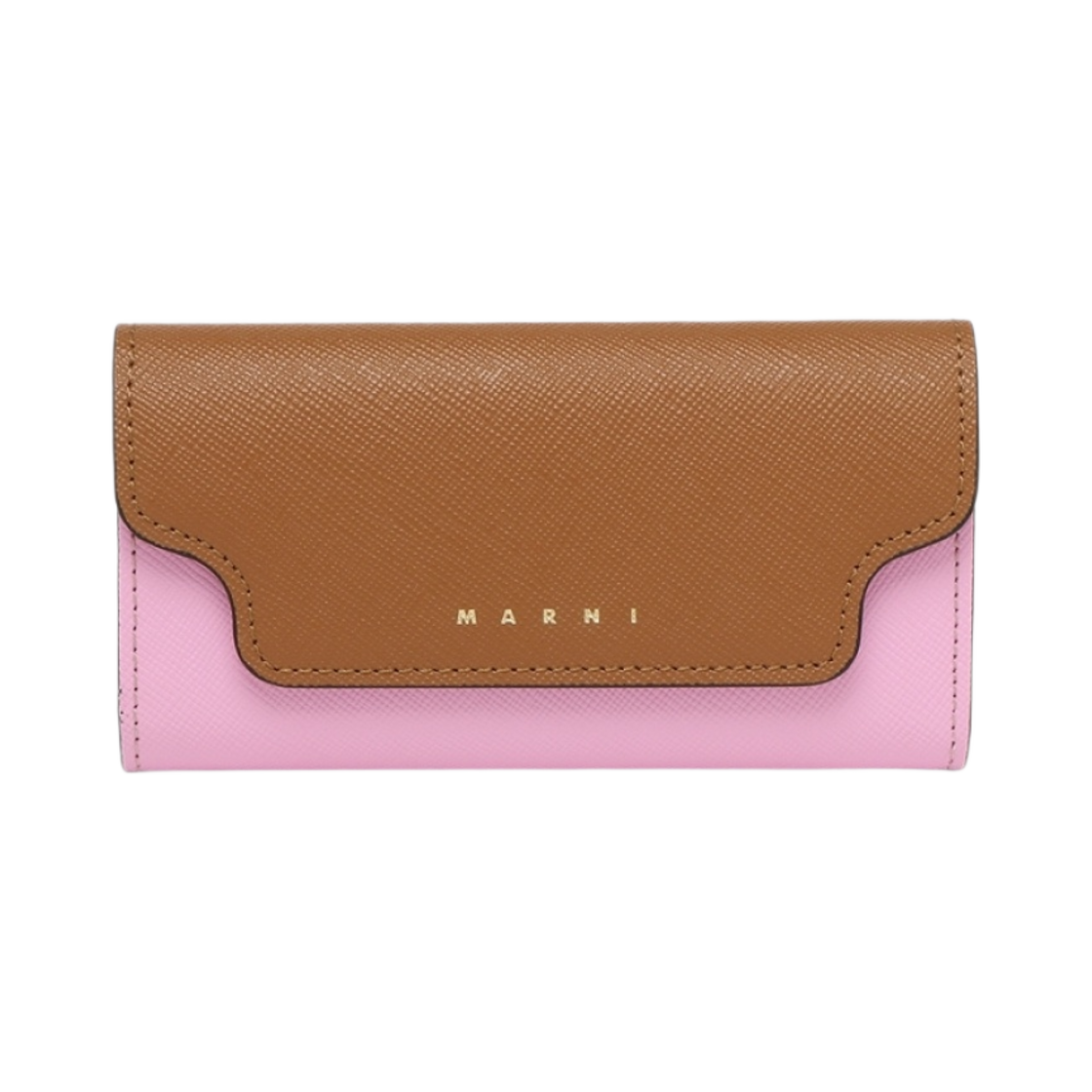 PCMO0017U1-LV520-Z565N Marni Saffiano Leather Key Case Moca Pink Candy Shell