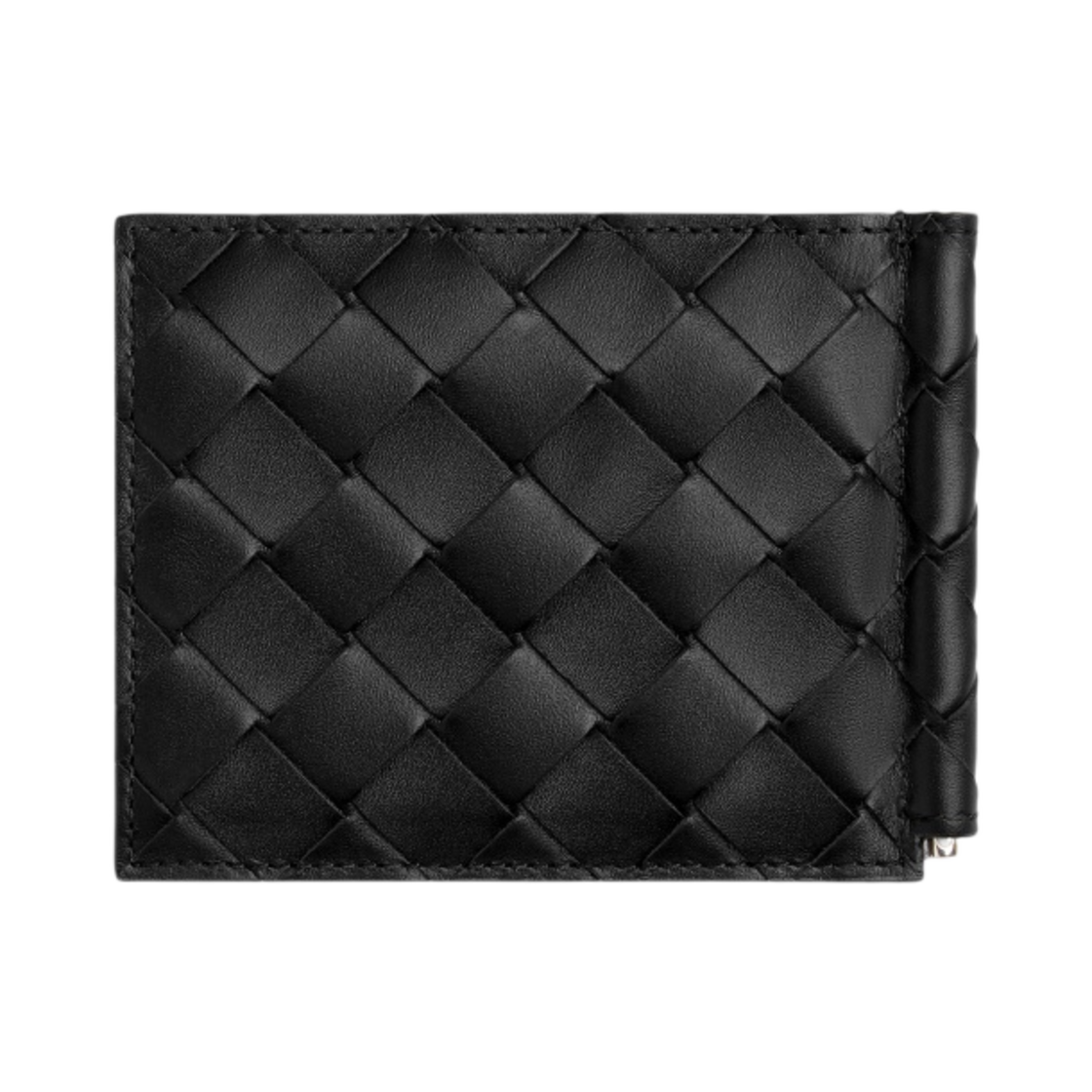 보테가 베네타 인트레치아토 빌 클립 지갑 블랙 레드스톤(Bottega Veneta Intrecciato Bill Clip Wallet Black Redstone) - 3