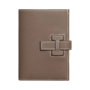 Hermes New H Passant Compact Wallet Epsom & Palladium Etoupe