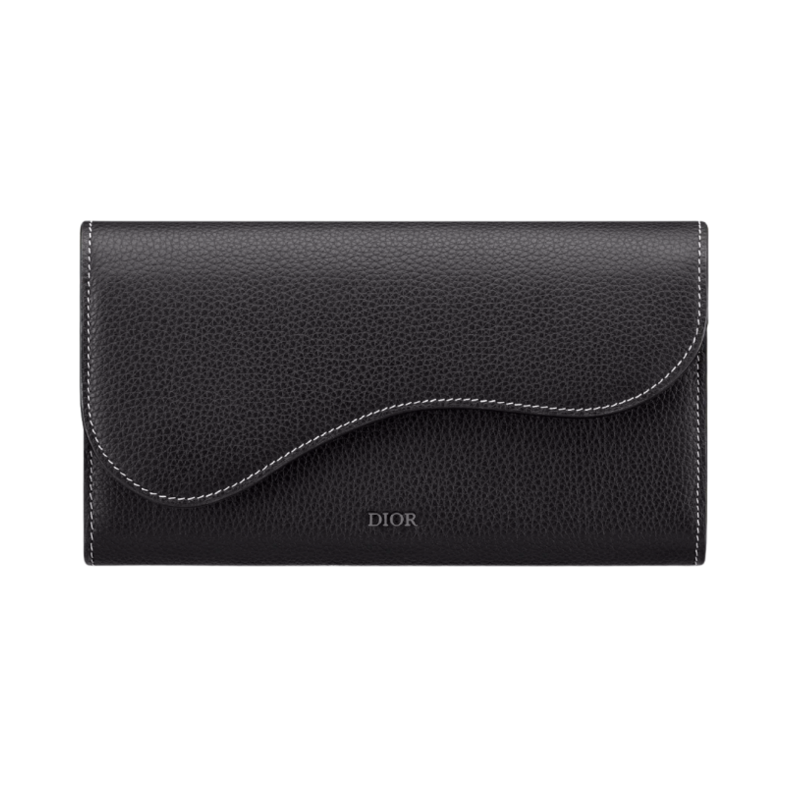2ADBC321YKK-H00N Dior Saddle Long Wallet Grained Calfskin Black