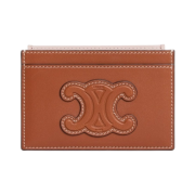 Celine Card Holder Cuir Triomphe in Smooth Lambskin Tan