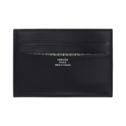 Hermes Citizen Twill Card Holder Swift & Noir Vert Moyen Bleu Saphir