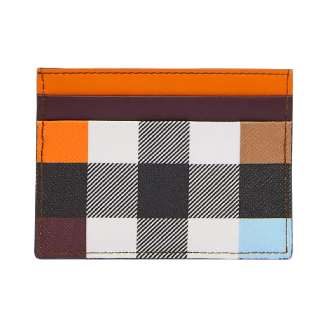 버버리 컬러 블록 체크 레더 카드 케이스 다크 버치 브라운(Burberry Colour Block Check and Leather Card Case Dark Birch Brown) - 3