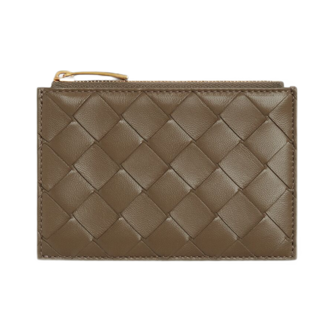 806032VCPP32355 Bottega Veneta Intrecciato Zippered Card Case Pinecone