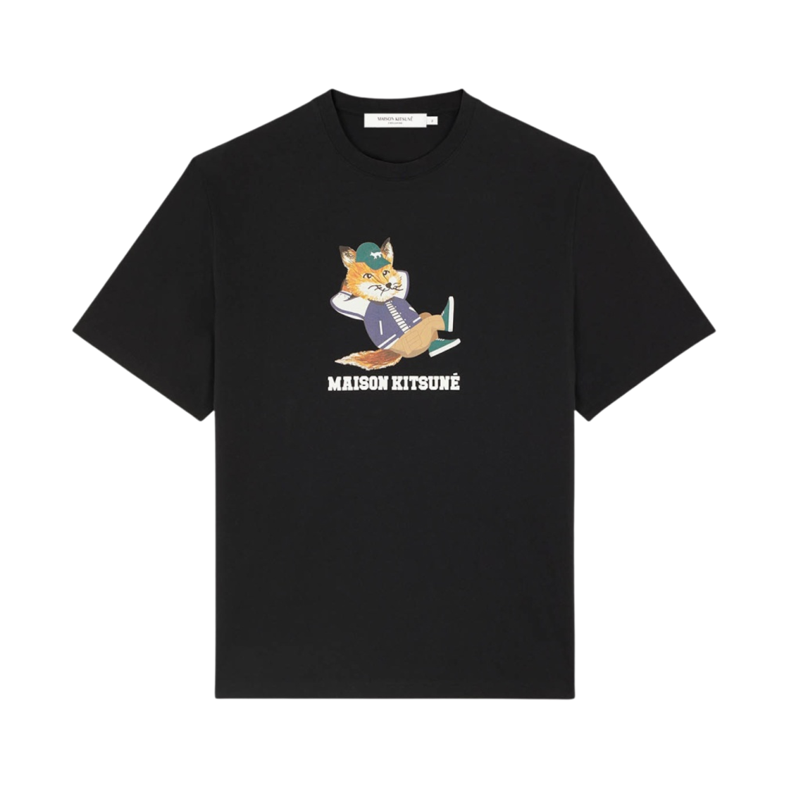 메종 키츠네 드레스드 폭스 이지 티셔츠 블랙