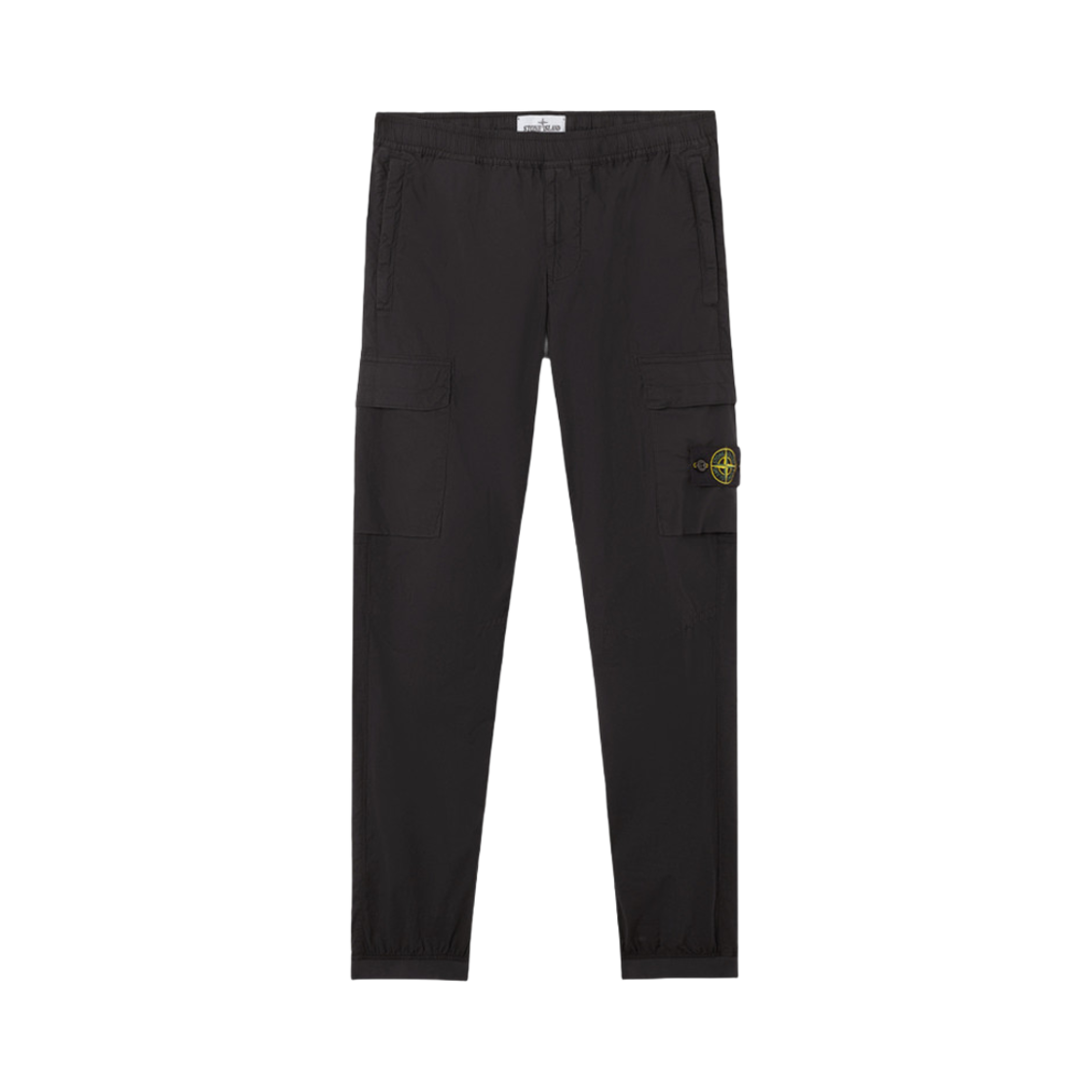 K1S1531000-31S0003-V0029 Stone Island 3100031 Stretch Cotton Tela Paracadute Regular Tapered Fit Cargo Trousers with Zip Pockets Black - 25SS