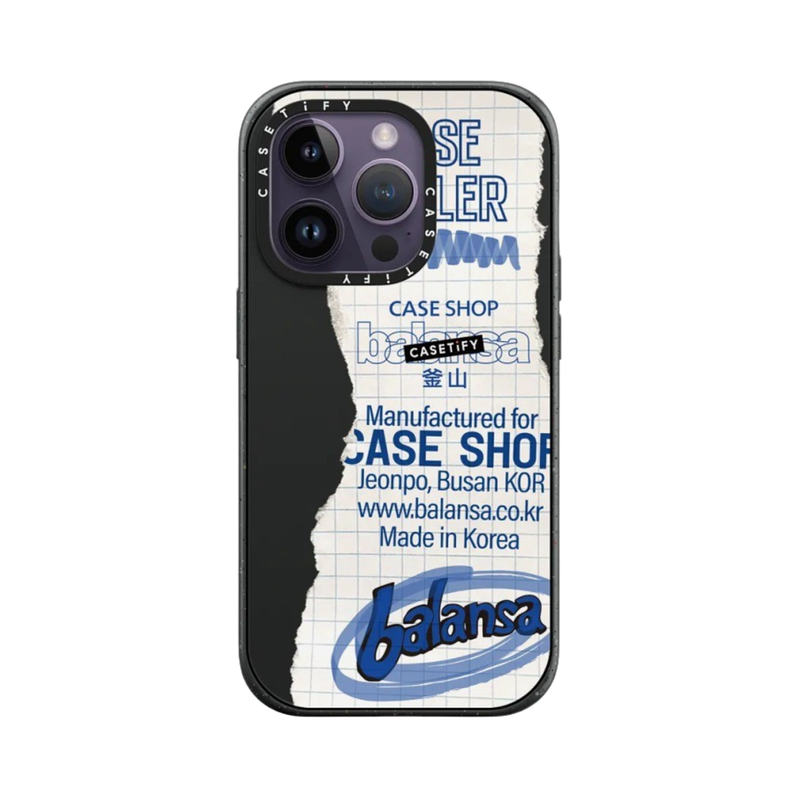 케이스티파이 x 발란사 아이폰 메모 임팩트 케이스 블랙 매트 블랙(Casetify x Balansa iPhone Memo Impact Case Black Matt Black) - 2