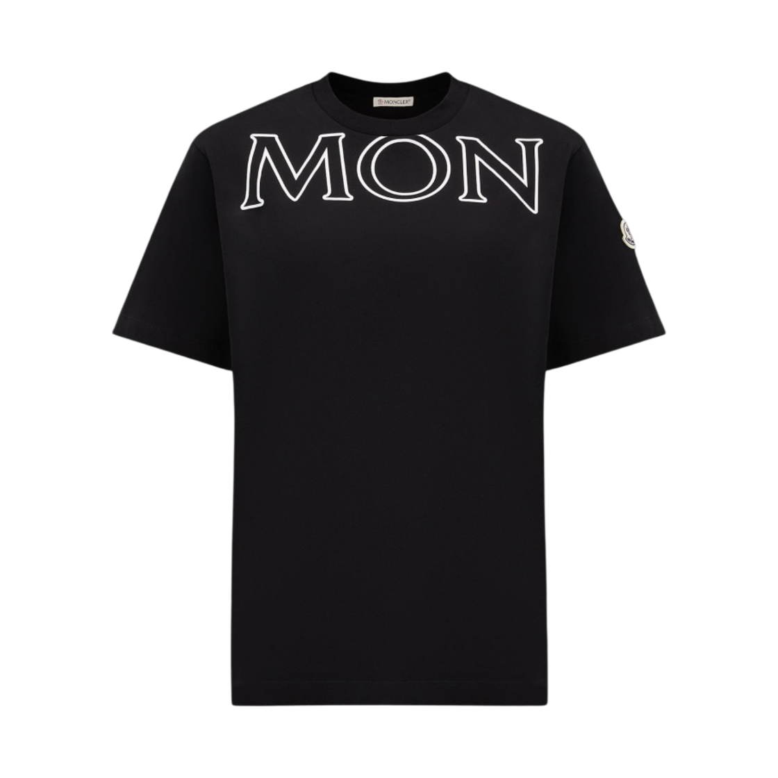 (W) 몽클레르 루즈 핏 빅 로고 티셔츠 블랙 - 22FW((W) Moncler loose fit Big Logo T-Shirt Black - 22FW) - 1