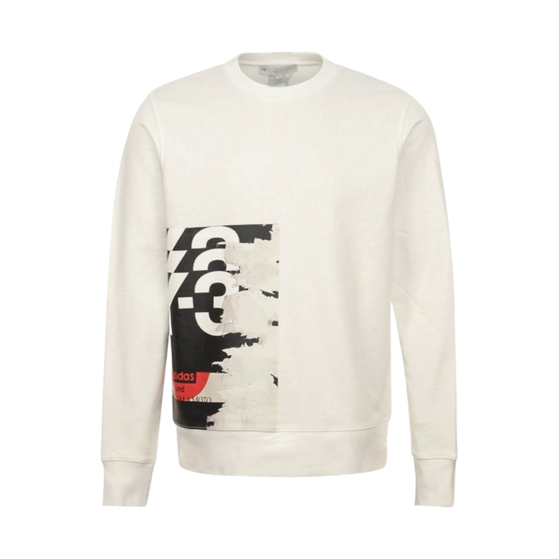 GK4386 Y-3 CH1 Graphic Crew Sweatshirt Cloud White
