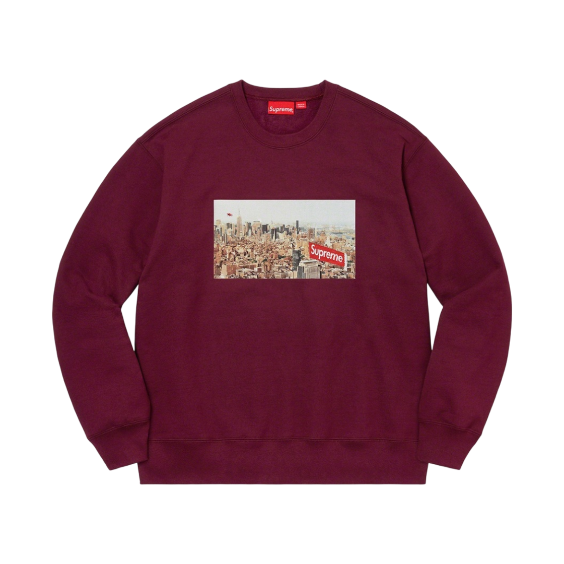 - Supreme Aerial Crewneck Burgundy - 20FW - 대표 이미지 #1