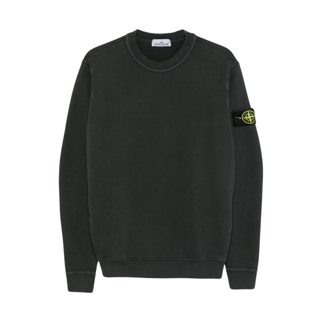 스톤 아일랜드 61241 오가닉 코튼 다이애그널 플리스 올드 이펙트 스웨트셔츠 리드 그레이 - 24FW