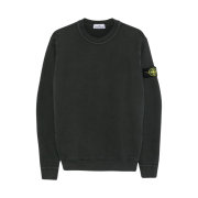 Stone Island 61241 Organic Cotton Diagonal Fleece Old Effect Sweatshirt Lead Grey - 24FW
