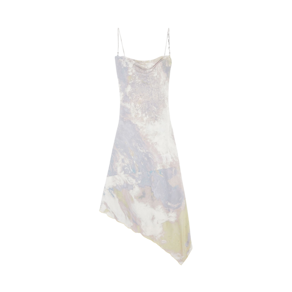 (W) 디젤 D-민트-Cmf 프린티드 체인 스트랩 슬립 드레스 그레이