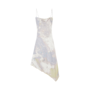 (W) Diesel D-Mint-Cmf Printed Slip Dress with Chain Straps Grey
