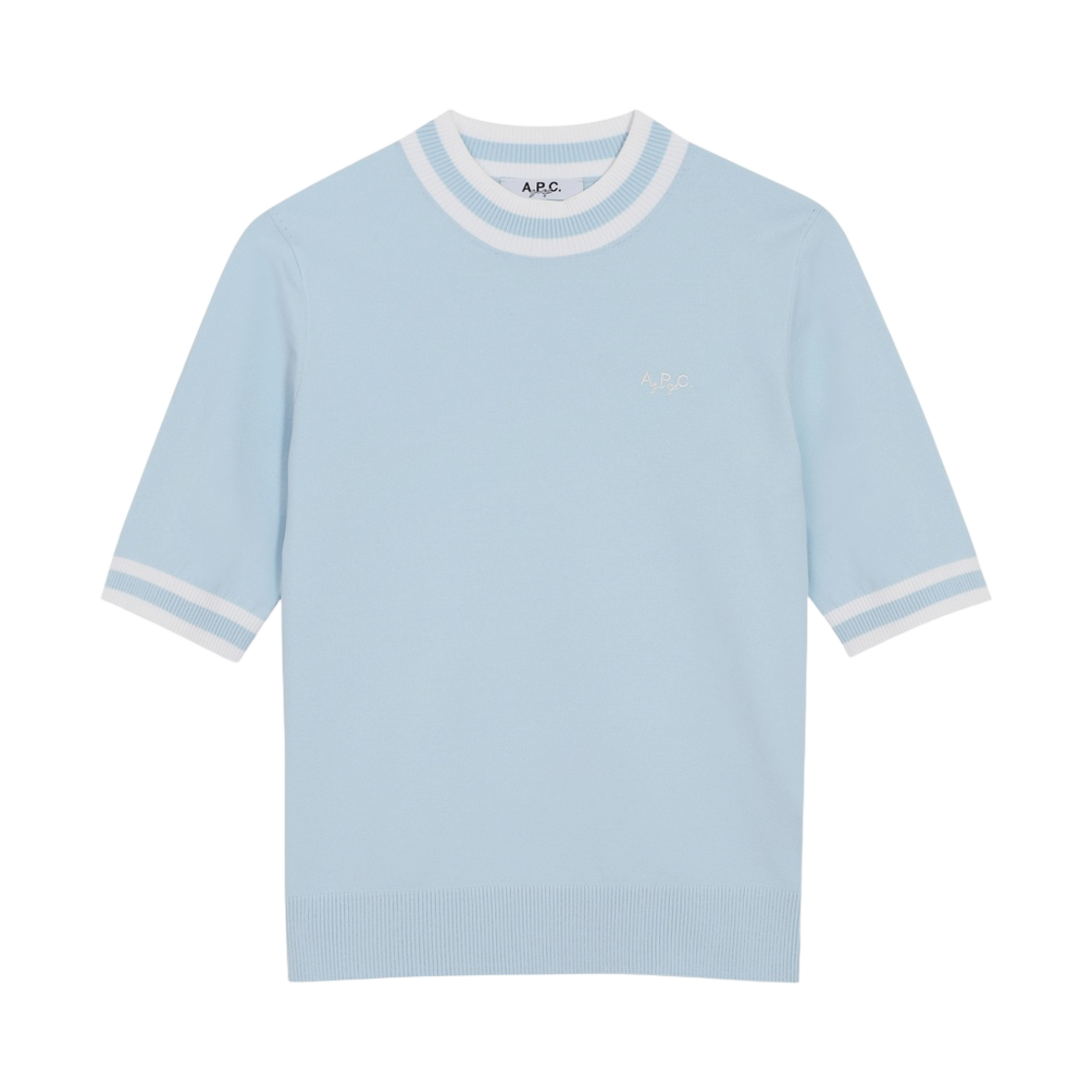 (W) 아페쎄 골프 크론 니트 풀오버 라이트 블루((W) A.P.C. Golf Crosne Knit Pullover Light Blue)