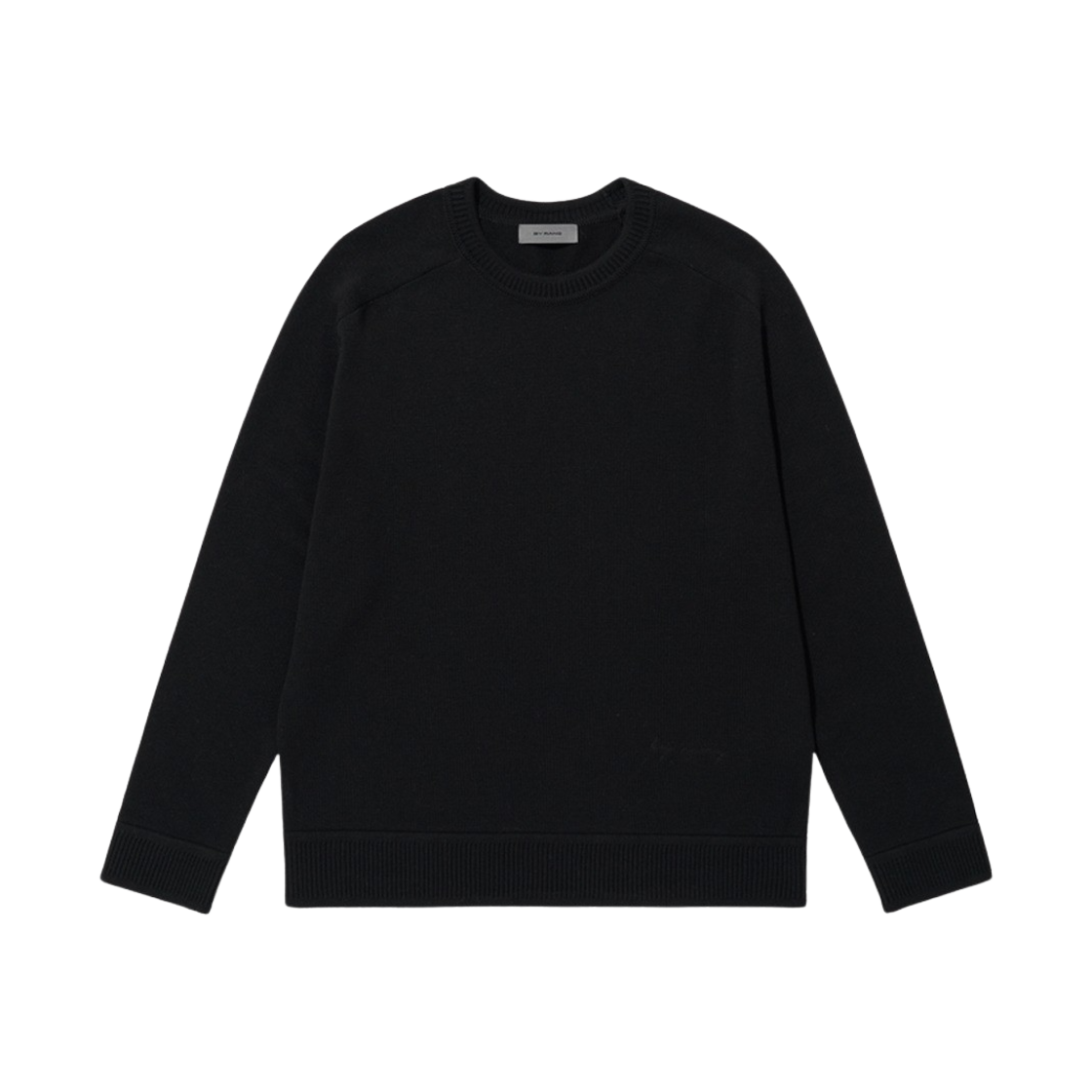 바이랑 크루 넥 코튼 울 스웨터 블랙