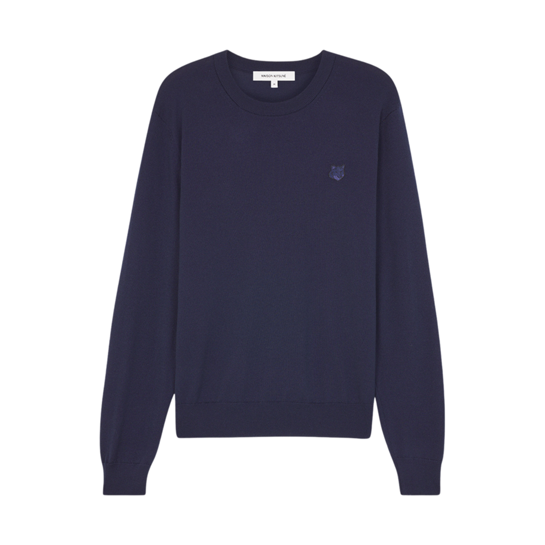 MM00815KT1036-P476 Maison Kitsune Bold Fox Head Patch Regular Jumper Ink Blue