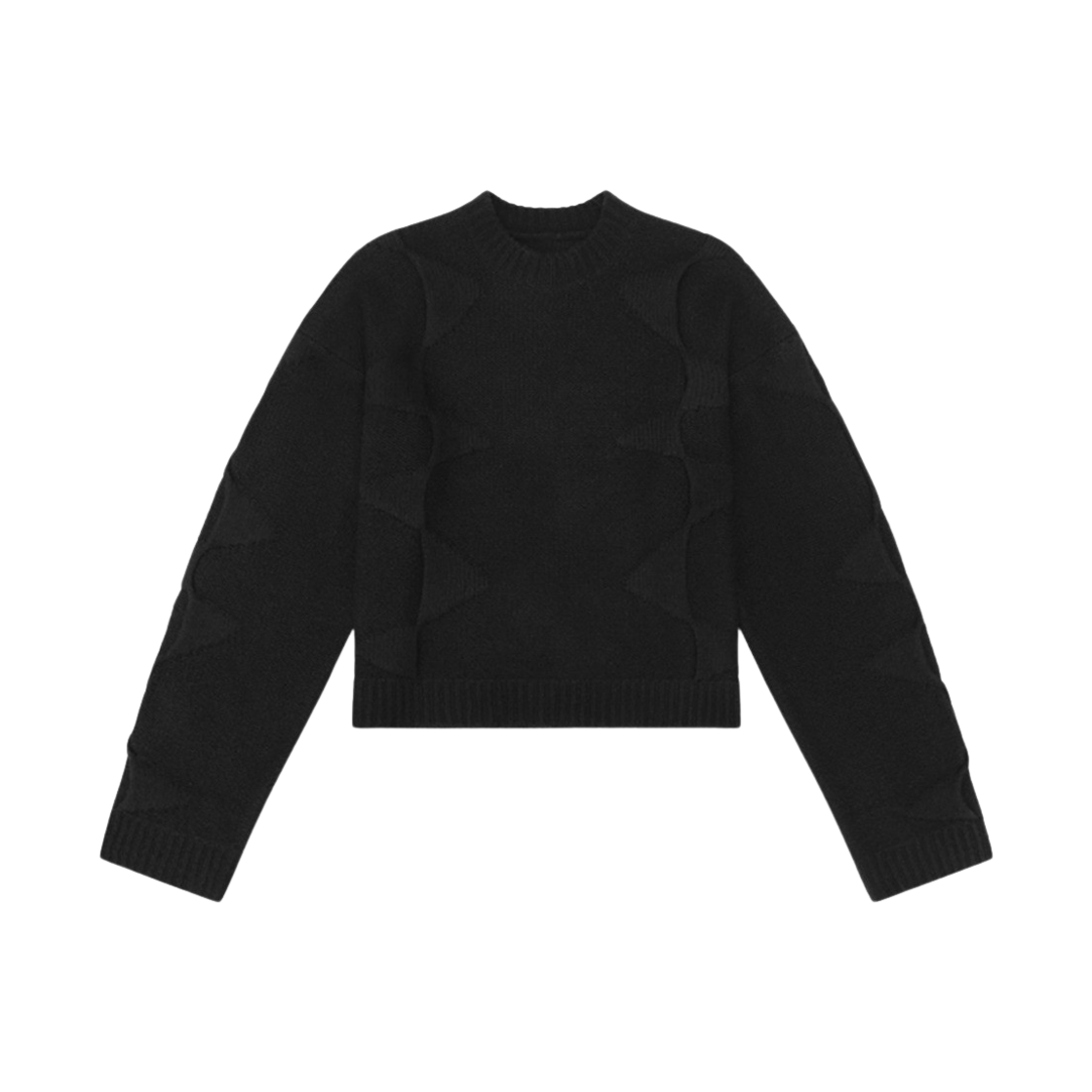 KW4CKNPHE03BK Heliot Emil Women Cropped Spiral Knit Black - 24FW