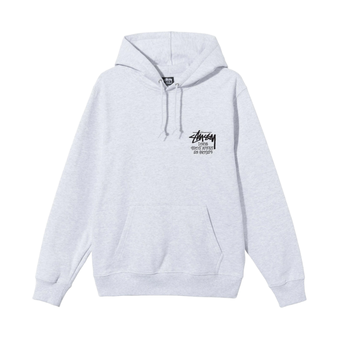 스투시 스탁 도버 스트리트 마켓 LA 후드 애쉬 헤더 2021(Stussy Stock DSM Los Angeles Hoodie Ash Heather 2021) - 2