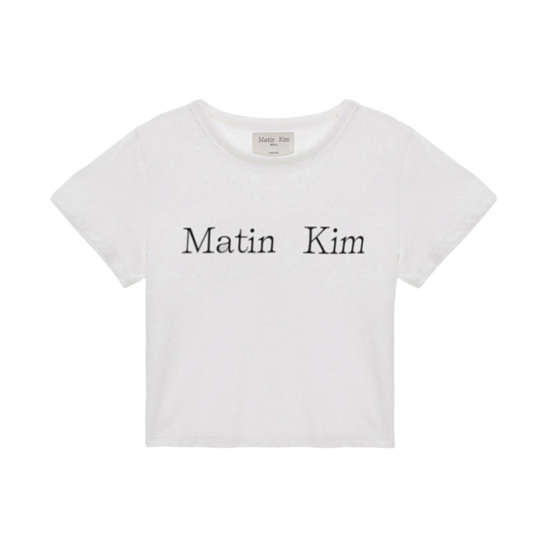 (W) 마뗑킴 로고 크롭탑 화이트((W) Matin Kim Logo Crop Top White)