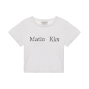(W) Matin Kim Logo Crop Top White