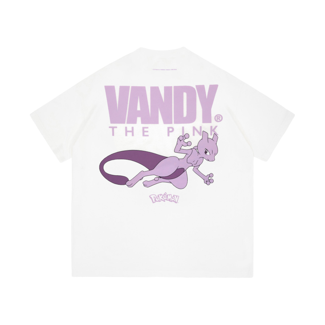 반디 더 핑크 x 포켓몬 뮤츠 티셔츠 화이트(Vandy The Pink x Pokemon Mewtwo T-Shirt White)