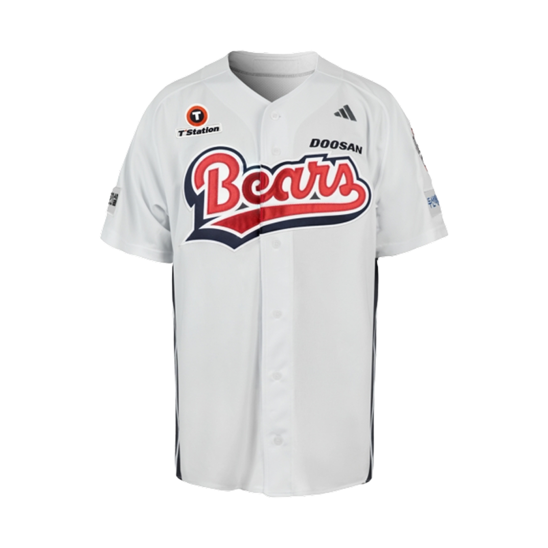 두산 베어스 x 아디다스 2025 어센틱 홈 유니폼 화이트 (논 마킹 버전) - KR 사이즈(Doosan Bears x Adidas 2025 Authentic Home Uniform White (Non Marking Ver.) - KR Sizing)