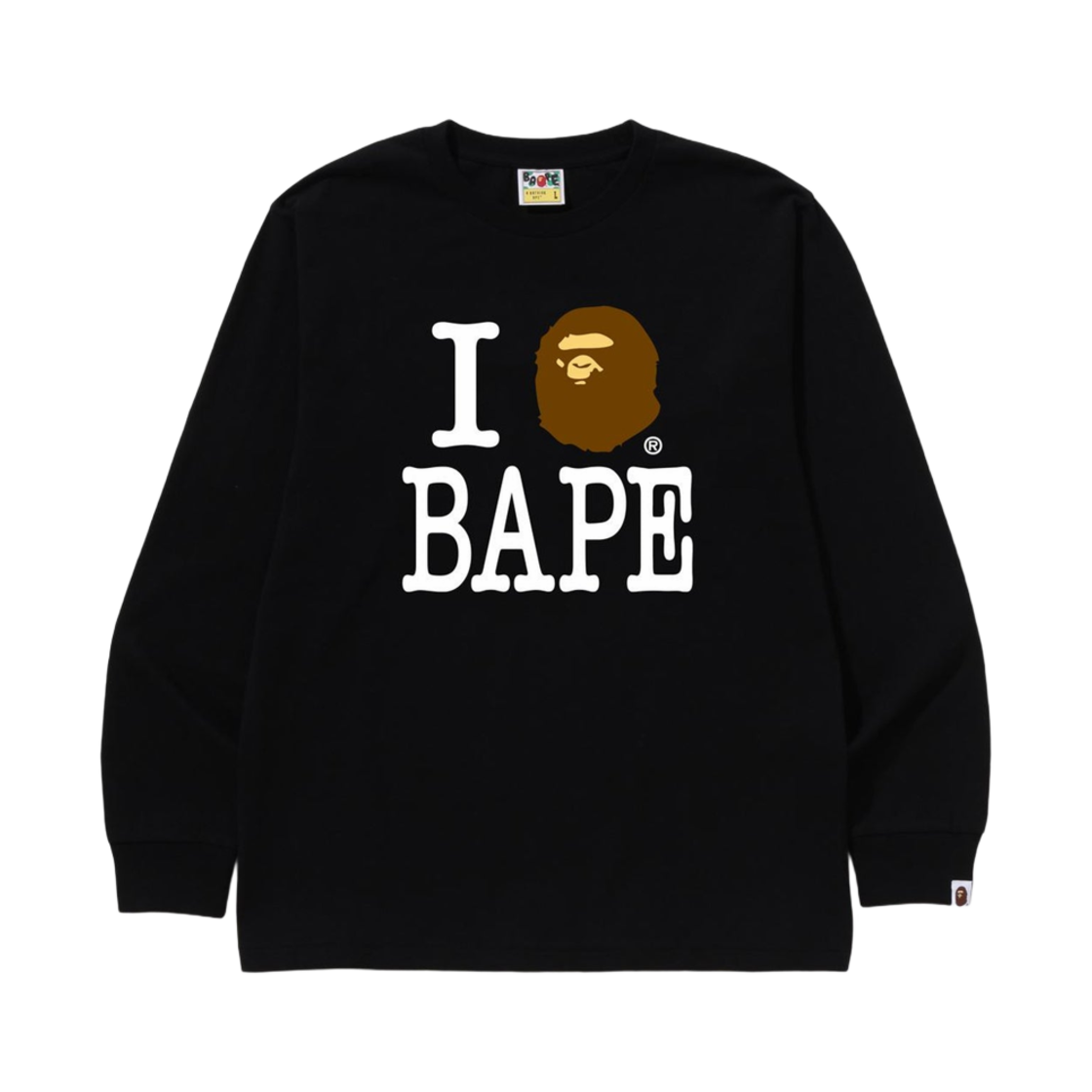 베이프 아이 러브 베이프 롱슬리브 티셔츠 블랙