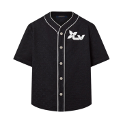 Louis Vuitton Monogram Short Sleeve Denim Jacquard Shirt Black