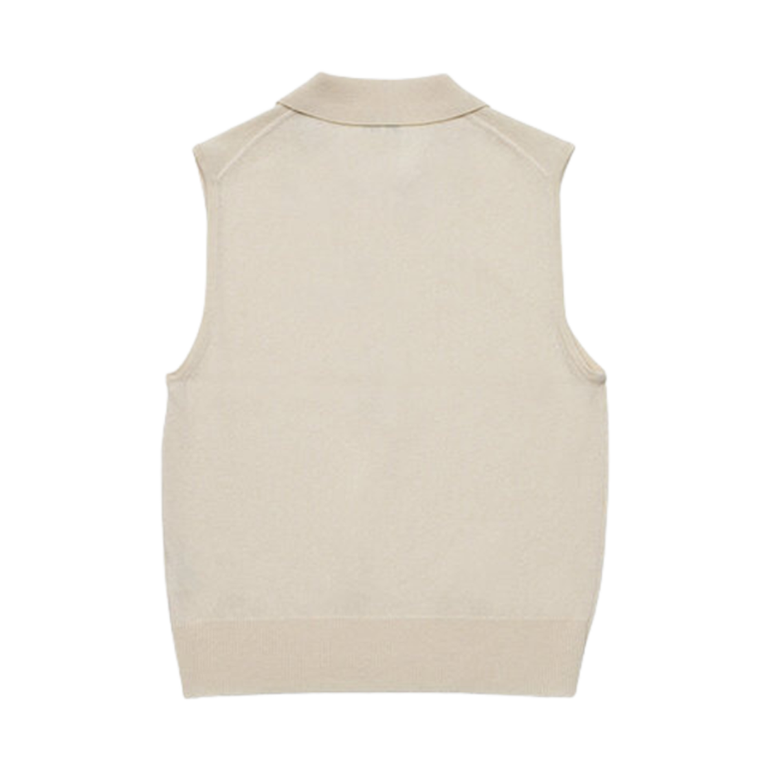 (W) 가니 캐시미어 믹스 슬리브리스 폴로 앨러배스터 글림((W) Ganni Cashmere Mix Sleeveless Polo Alabaster Gleam) - 2