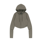 HDEX Womens Soft Heartline Hoodie Zip-up Taupe