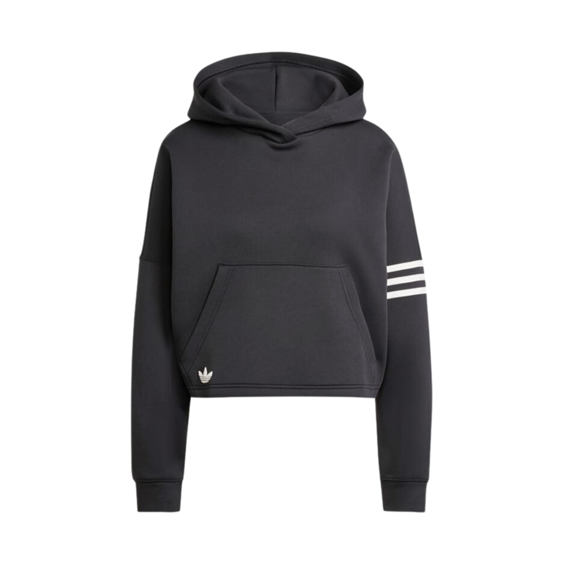 (W) 아디다스 오리지널스 뉴클래식 후드 블랙 클라우드 화이트 - KR 사이즈((W) Adidas Originals Neuclassics Hoodie Black Cloud White - KR Sizing) - 1