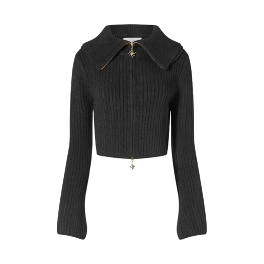 HSAA443RB House of Sunny Women Double Collar Peggy Cardigan Black