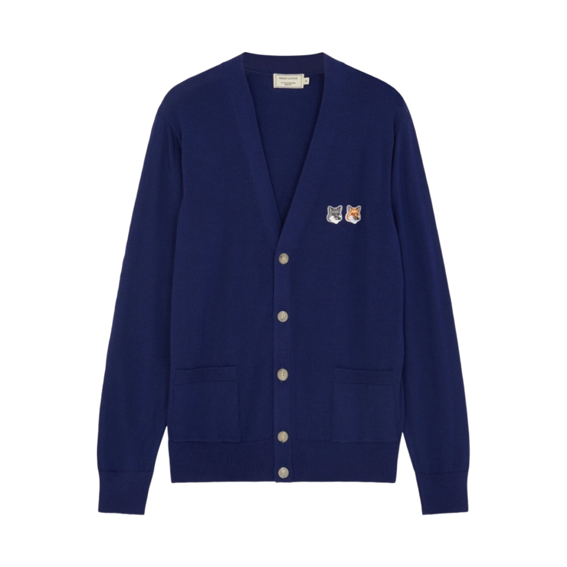 DM00528KT1020 Maison Kitsune Double Fox Head Patch Cardigan Navy