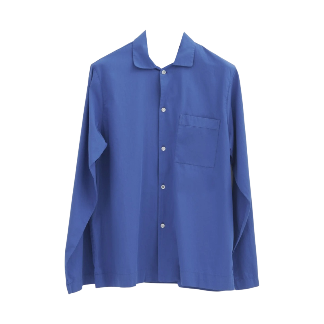 테클라 포플린 슬립웨어 롱슬리브 셔츠 로얄 블루(Tekla Poplin Sleepwear Long Sleeved Shirt Royal Blue)