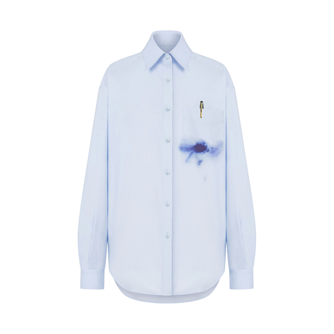 A020405314293 (W) Moschino Office Inspiration Stretch Poplin Shirt Azure