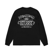 Stussy Worldwide Pigment Dyed LS T-Shirt Black