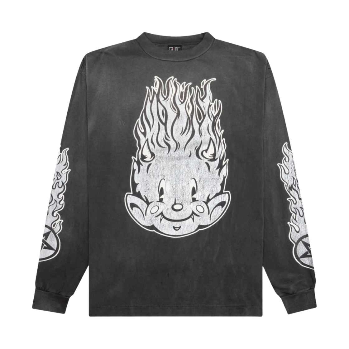 세인트 마이클 파이어 베이비 롱슬리브 티셔츠 블랙 - 23SS