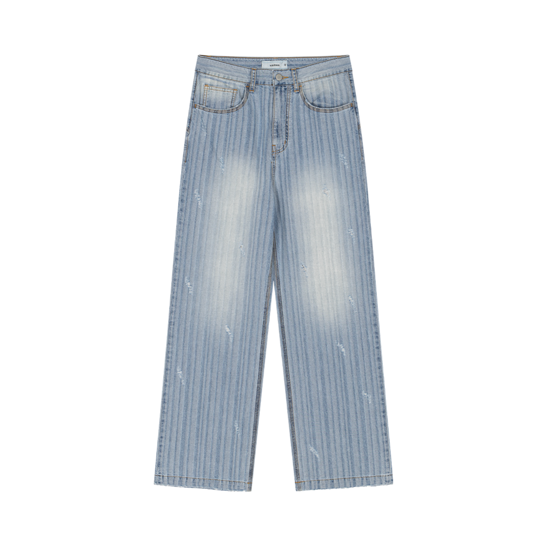 웨이비니스 드리즐 스트라이프 데님 팬츠 라이트 블루(Waviness Drizzle Stripe Denim Pants Light Blue)