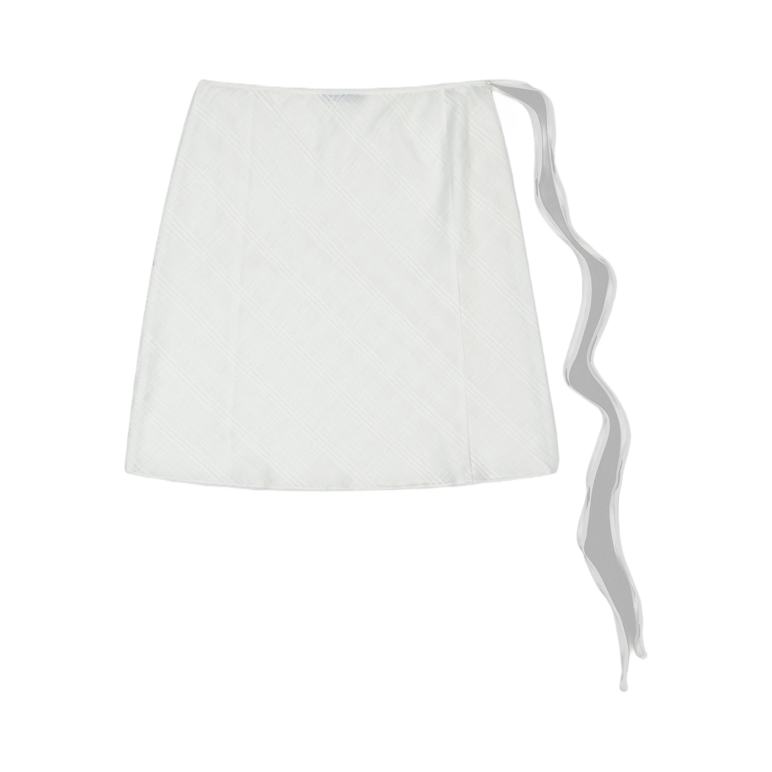 (W) 로우클래식 시어 레이어드 스커트 화이트 체크((W) Low Classic Sheer Layered Skirt White Check)
