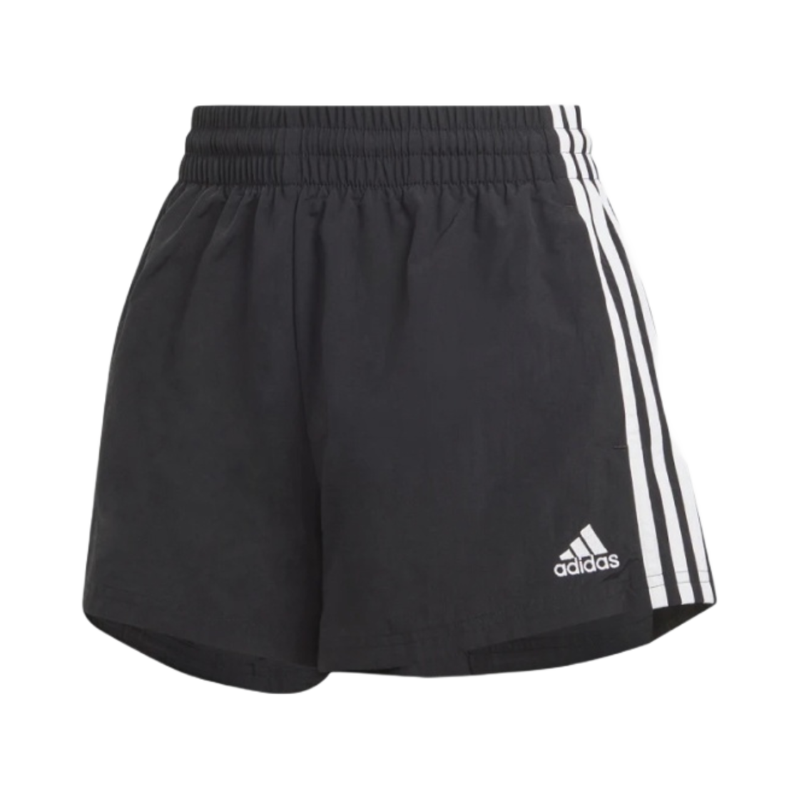 (W) 아디다스 삼선 우븐 쇼츠 블랙 - KR 사이즈((W) Adidas 3-Stripes Woven Shorts Black - KR Sizing)