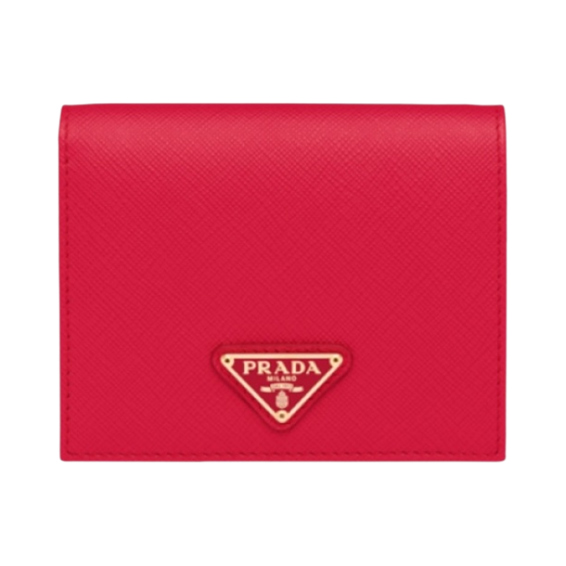 1MV204-QHH-F068Z Prada Small Saffiano Leather Triangle Logo Wallet Fiery Red