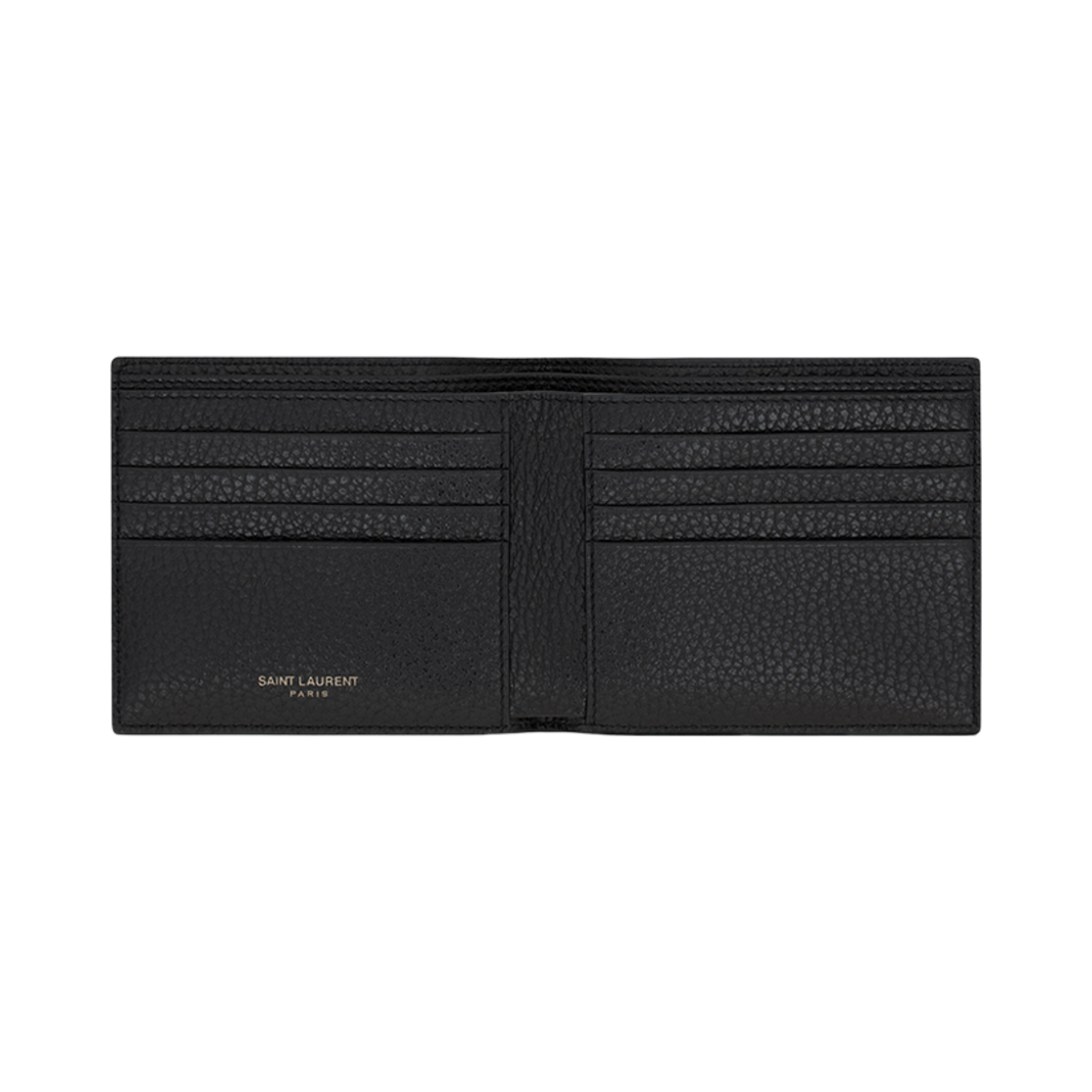 607727-AAC68-1000 Saint Laurent Tiny Cassandre East/West Wallet in Grained Leather Black - #2